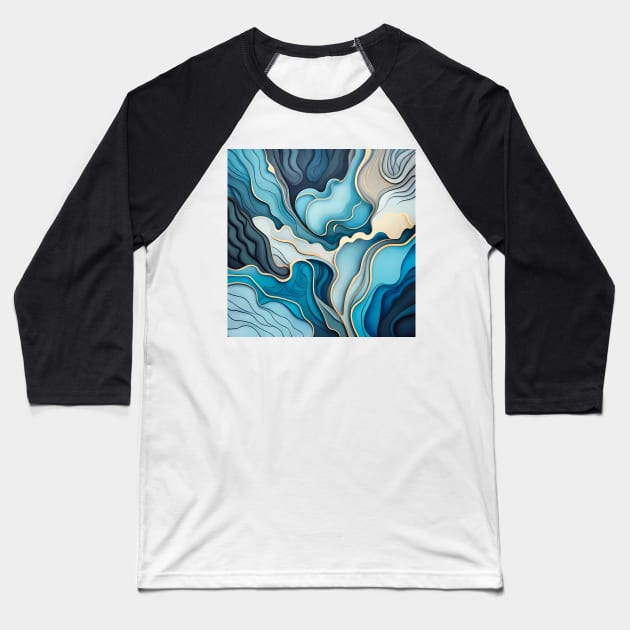 Abstract fluid art Baseball T-Shirt by IOANNISSKEVAS